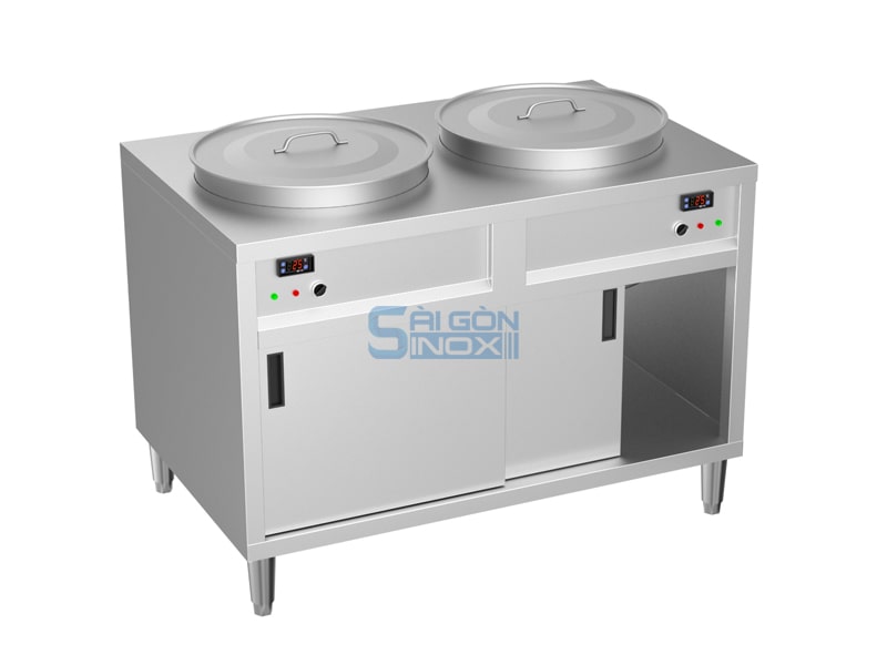 Quầy giữ nóng 2 nồi 2 cửa trượt SW12-2P2S