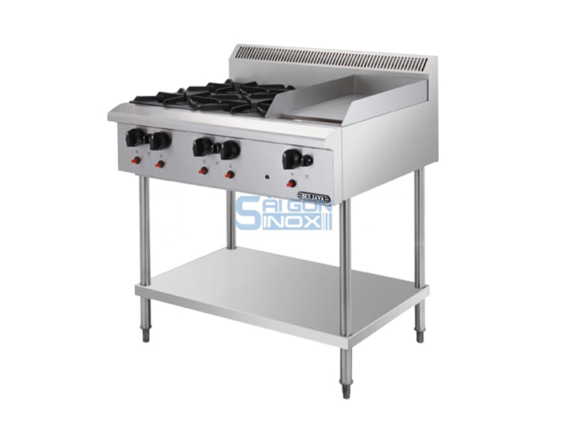 Bếp âu 4 họng kèm chiên phẳng Berjaya OB4GG1BFS-17