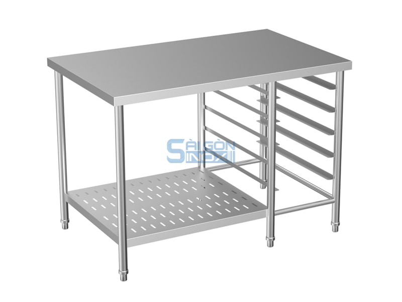 Bàn 1 kệ đột lỗ 1 kệ trượt khay WT12-1P1GNR