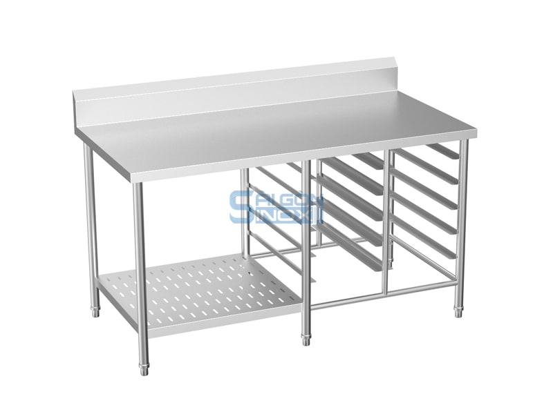 Bàn 1 kệ đột lỗ 2 kệ trượt khay WT15-1P2GNRC