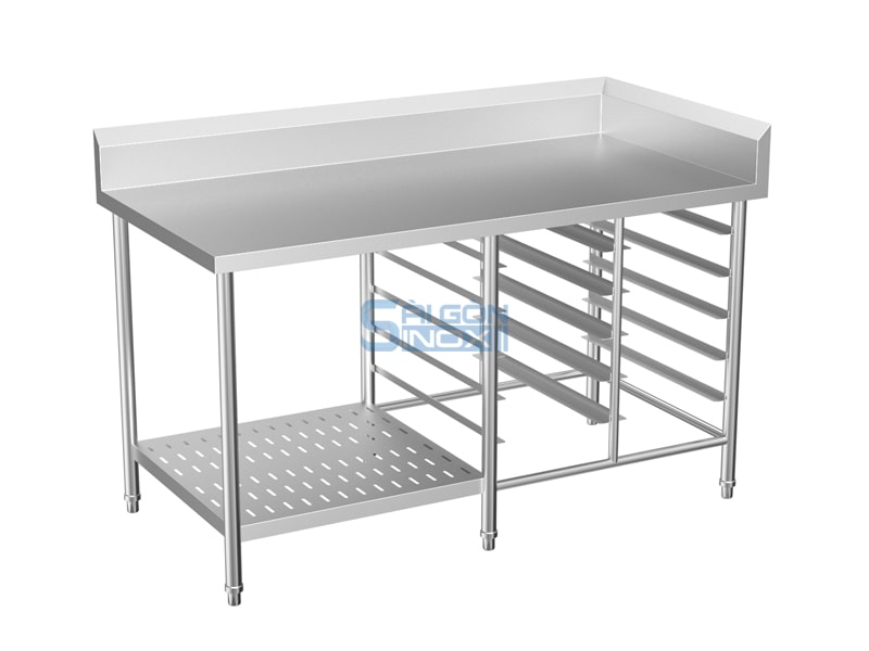 Bàn 1 kệ đột lỗ 2 kệ trượt khay WT15-1P2GNRCR