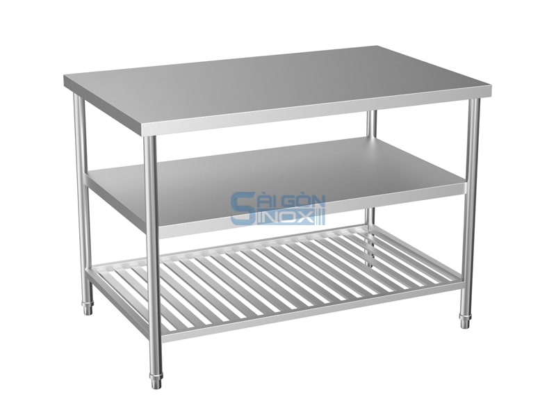 Bàn 1 kệ phẳng 1 kệ thanh WT12-1F1S