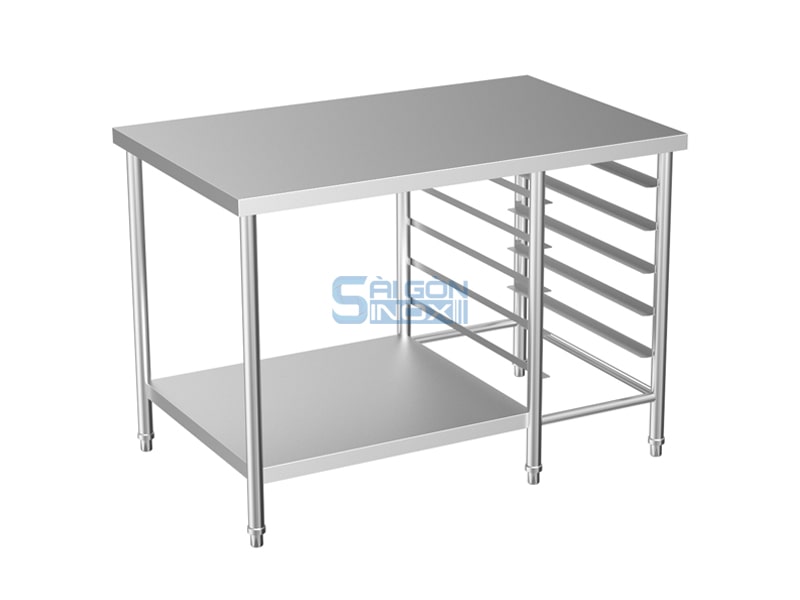 Bàn 1 kệ phẳng 1 kệ trượt khay WT12-1F1GNR