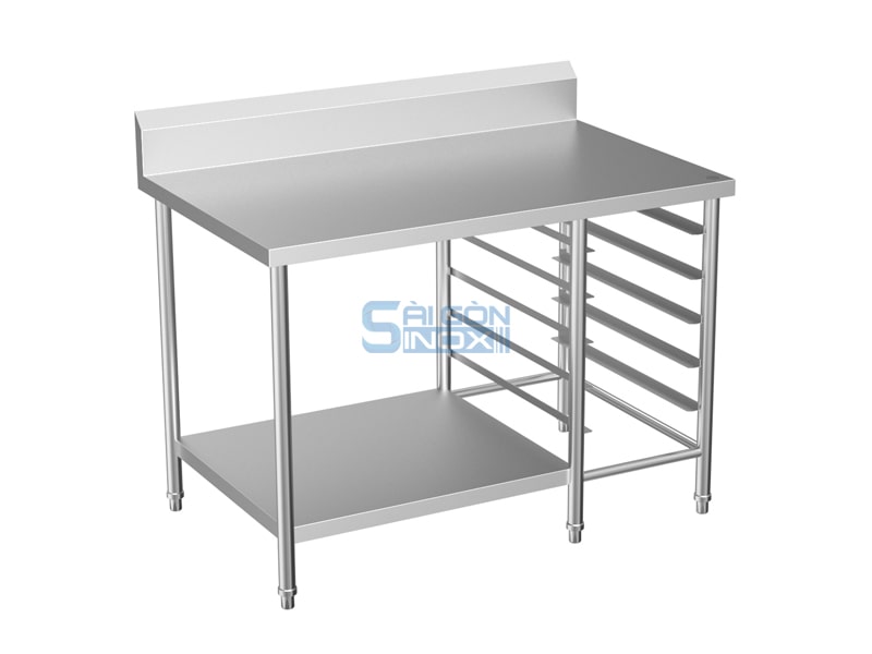 Bàn 1 kệ phẳng 1 kệ trượt khay WT12-1F1GNRC