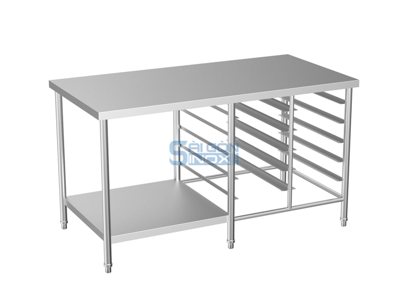 Bàn 1 kệ phẳng 2 kệ trượt khay WT15-1F2GNR