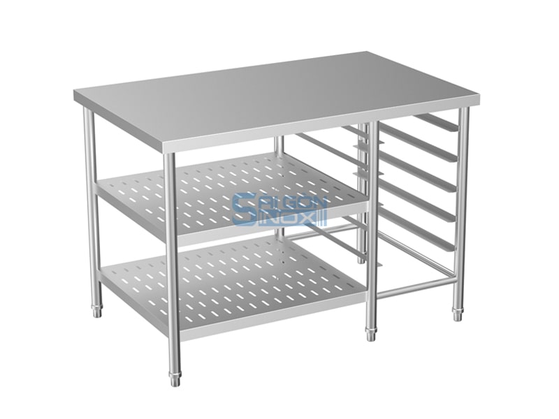 Bàn 2 kệ đột lỗ 1 kệ trượt khay WT12-2P1GNR