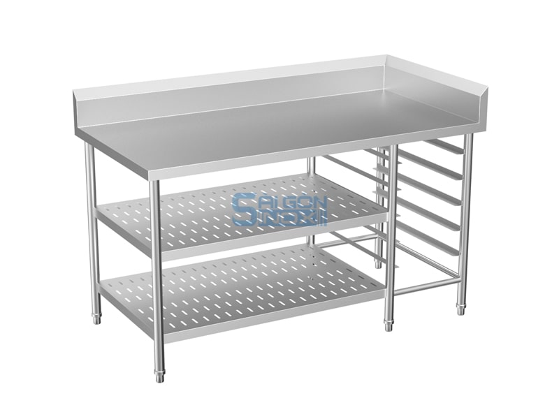 Bàn 2 kệ đột lỗ 1 kệ trượt khay WT15-2P1GNRCR