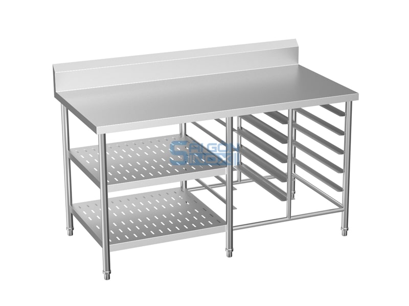 Bàn 2 kệ đột lỗ 2 kệ trượt khay WT15-2P2GNRC