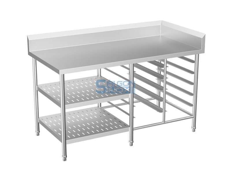 Bàn 2 kệ đột lỗ 2 kệ trượt khay WT15-2P2GNRCR