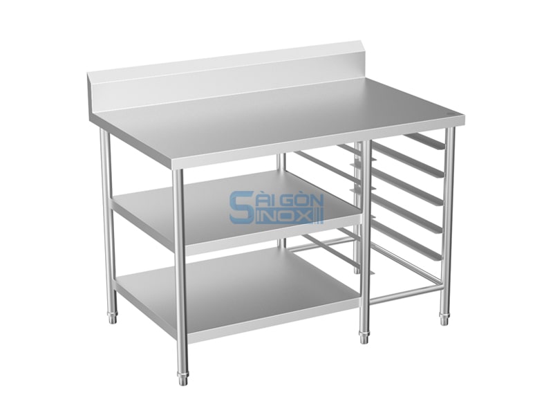 Bàn 2 kệ phẳng 1 kệ trượt khay WT12-2F1GNRC