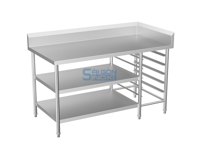 Bàn 2 kệ phẳng 1 kệ trượt khay WT15-2F1GNRCR