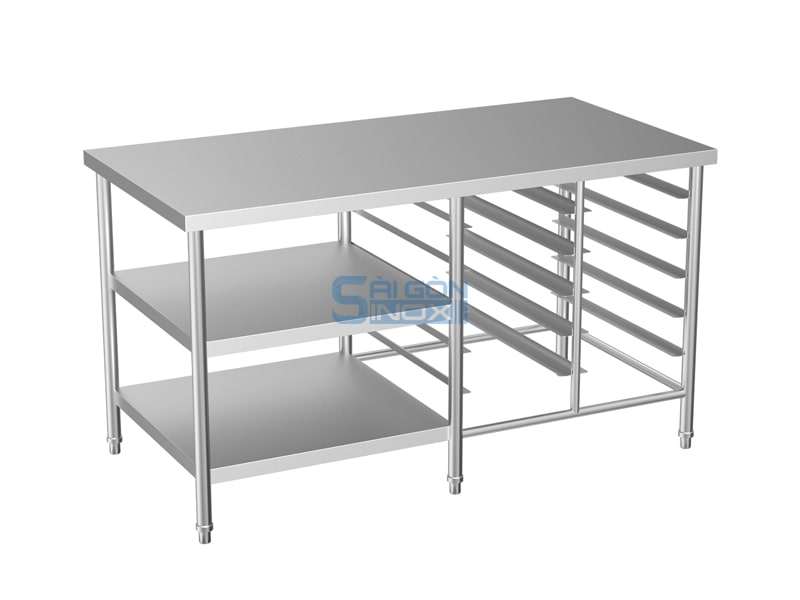 Bàn 2 kệ phẳng 2 kệ trượt khay WT15-2F2GNR