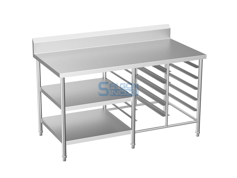 Bàn 2 kệ phẳng 2 kệ trượt khay WT15-2F2GNRC