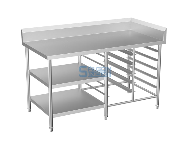 Bàn 2 kệ phẳng 2 kệ trượt khay WT15-2F2GNRCR