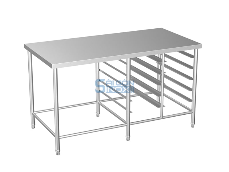 Bàn 2 kệ trượt khay WT15-2GNR