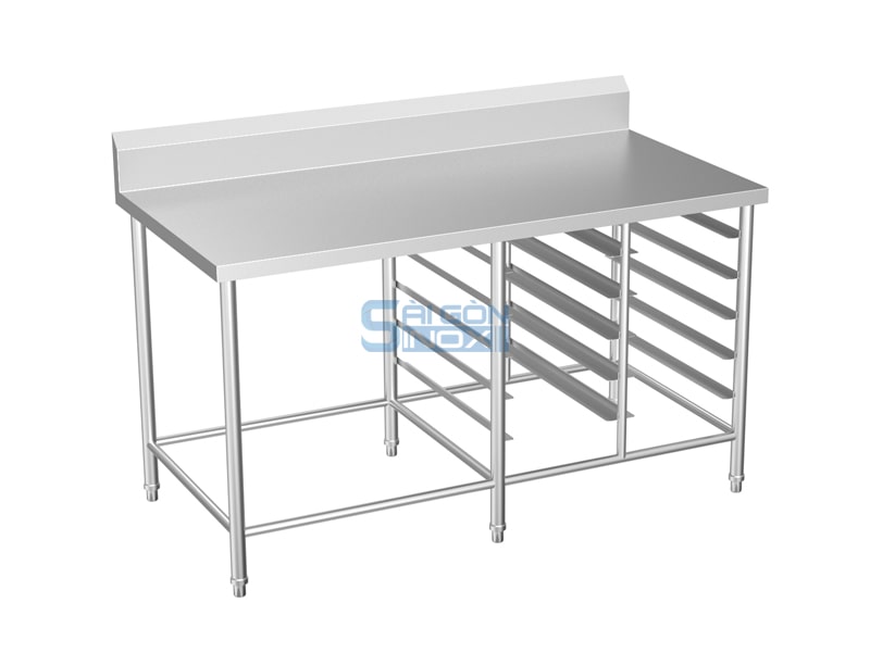 Bàn 2 kệ trượt khay WT15-2GNRC