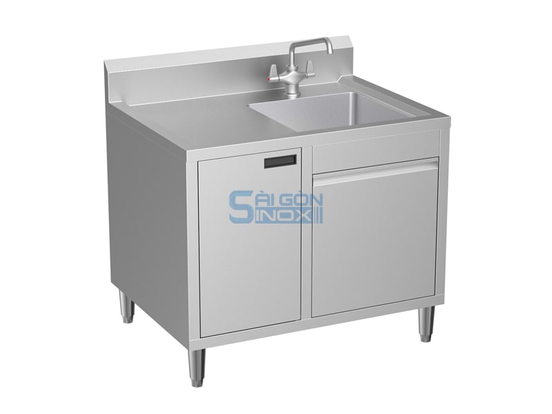 Quầy 1 chậu 1 cửa mở 1 hộc rác SC12-1HR1H1GC