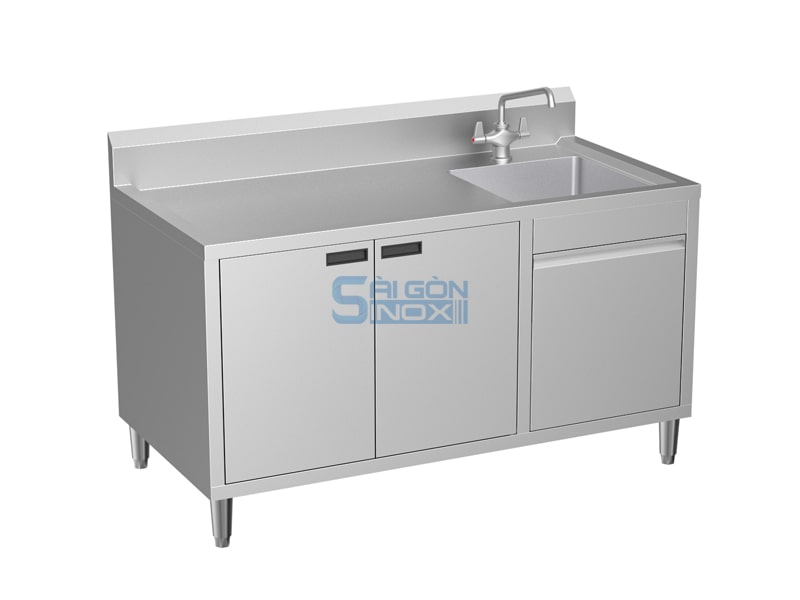 Quầy 1 chậu 2 cửa mở 1 hộc rác SC15-1HR2H1GC