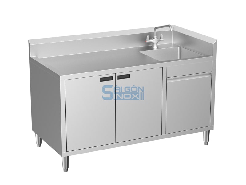 Quầy 1 chậu 2 cửa mở 1 hộc rác SC15-1HR2H1GCR