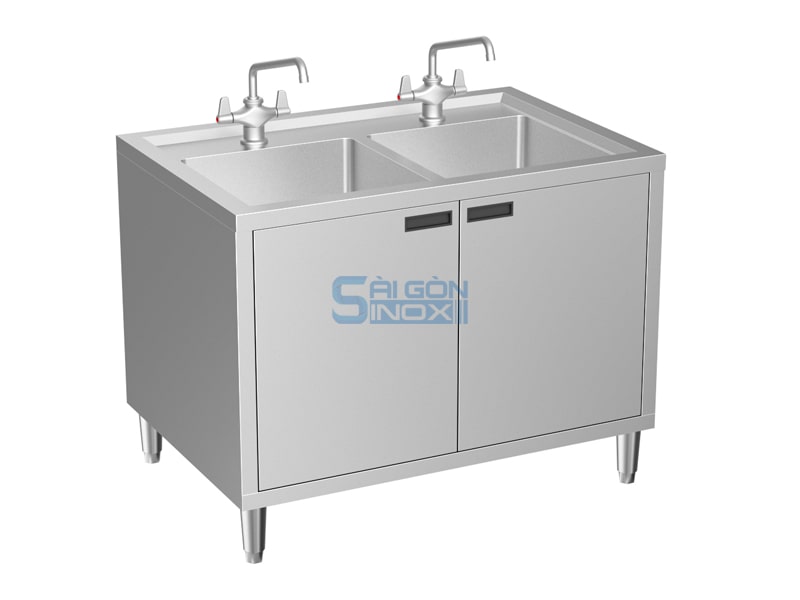 Quầy 2 chậu 2 cửa mở SC12-2HM2H