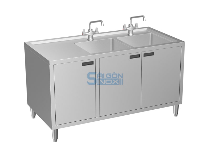 Quầy 2 chậu 3 cửa mở SC18-2HR3H