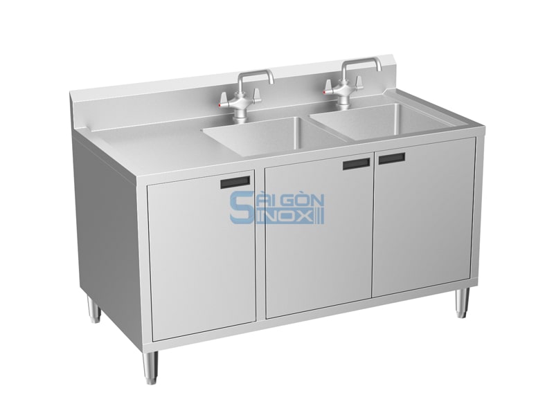 Quầy 2 chậu 3 cửa mở SC18-2HR3HC